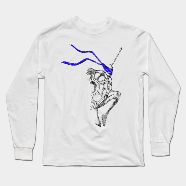 Blue Ninja Long Sleeve T-Shirt by Future Emperor